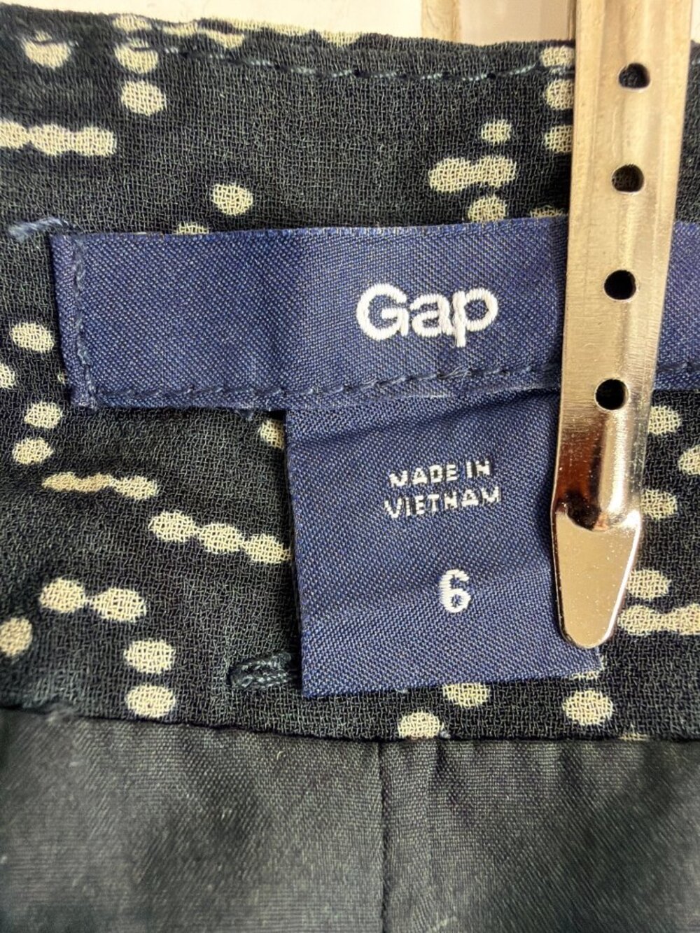Gap Pleated Mini Skirt Black Charcoal Print A-Line Preppy Chic Size 6 Lined - Picture 8 of 14